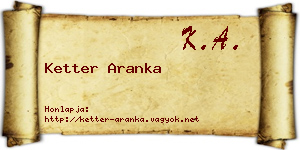 Ketter Aranka névjegykártya