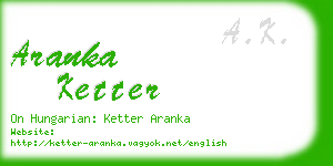aranka ketter business card